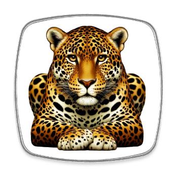 Leopard - Viereckiger Kühlschrankmagnet - Weiß - Vorne