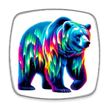 Ours - Magnet carré - blanc - Devant