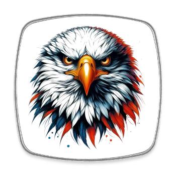 Adler - Viereckiger Kühlschrankmagnet - Weiß - Vorne