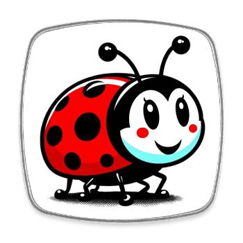 Ladybird - Square fridge magnet - white - Front