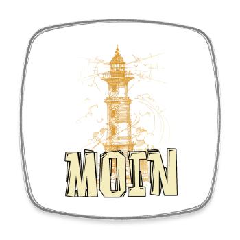 Moin - Viereckiger Kühlschrankmagnet - Weiß - Vorne