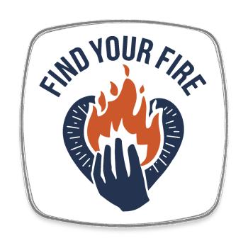 Find Your Fire Flame - Square fridge magnet - white - Front