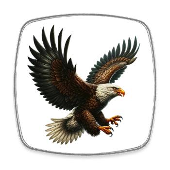 Adler - Viereckiger Kühlschrankmagnet - Weiß - Vorne