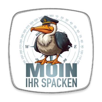 Moin ihr Spacken - Viereckiger Kühlschrankmagnet - Weiß - Vorne
