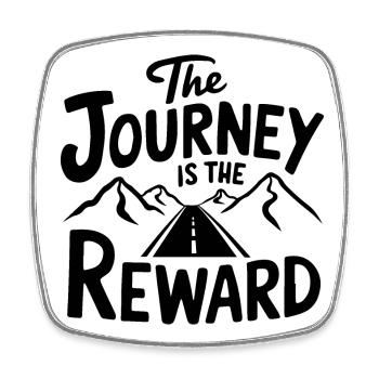 The Journey is the Reward - Square fridge magnet - white - Front
