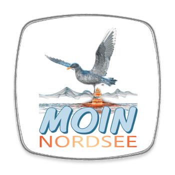 Moin Nordsee - Viereckiger Kühlschrankmagnet - Weiß - Vorne