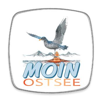 Moin Ostsee - Viereckiger Kühlschrankmagnet - Weiß - Vorne