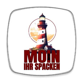 Moin ihr Spacken - Viereckiger Kühlschrankmagnet - Weiß - Vorne