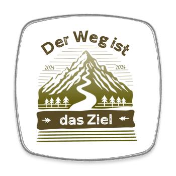 Der Weg ist das Ziel Wandern Berge - Viereckiger Kühlschrankmagnet - Weiß - Vorne