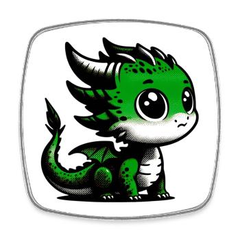 Dragon - Square fridge magnet - white - Front