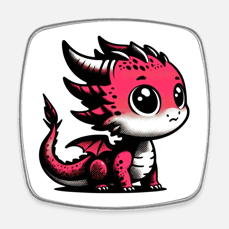 Dragon - Square fridge magnet - white