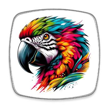 Parrot - Square fridge magnet - white - Front