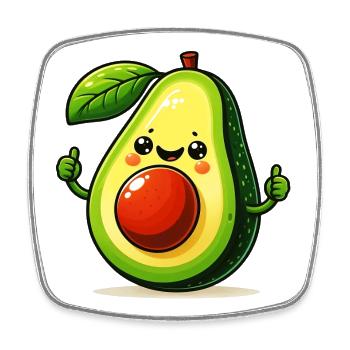 Avocado - Square fridge magnet - white - Front