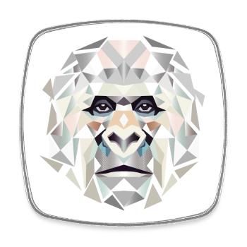 Gorilla-Kraft in geometrischen Facetten–Modern Art - Viereckiger Kühlschrankmagnet - Weiß - Vorne
