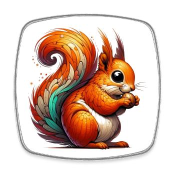 Squirrel - Square fridge magnet - white - Front