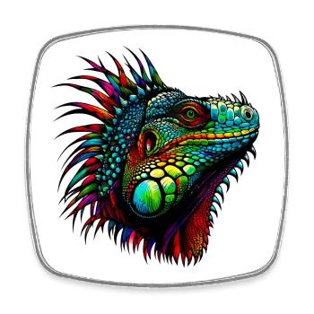 Iguana - Square fridge magnet - white - Front