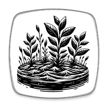 Sea full of life – plants instead of plastic - Square fridge magnet - white - Front