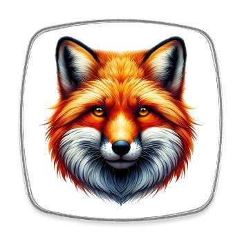 Fuchs - Viereckiger Kühlschrankmagnet - Weiß - Vorne