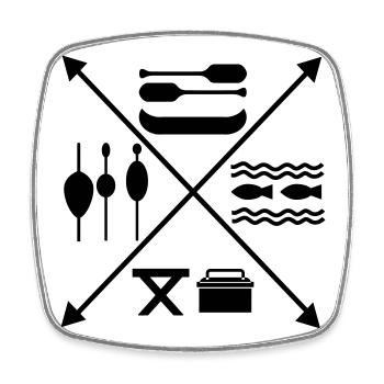 Angling - Square fridge magnet - white - Front