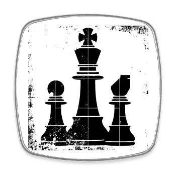Schachfiguren Zeichnung - Viereckiger Kühlschrankmagnet - Weiß - Vorne