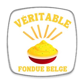 Belgien, ich bin Belgier, Belgischer Humor - Viereckiger Kühlschrankmagnet - Weiß - Vorne