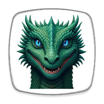Emerald Dragon Crest - Square fridge magnet - white - Front