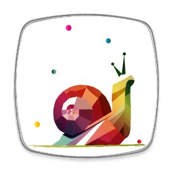 colorful snail in geometric design - Square fridge magnet - white - Front