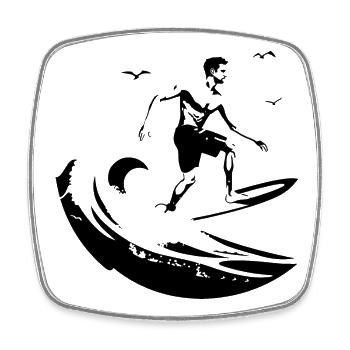 Surfer - Viereckiger Kühlschrankmagnet - Weiß - Vorne