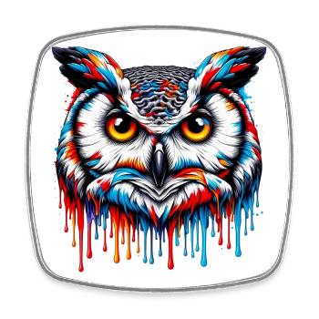 Owl - Square fridge magnet - white - Front
