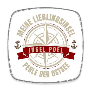 Meine Lieblingsinsel - Insel Poel - Viereckiger Kühlschrankmagnet - Weiß - Vorne