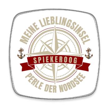 Meine Lieblingsinsel - Spiekeroog - Viereckiger Kühlschrankmagnet - Weiß - Vorne