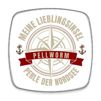 Meine Lieblingsinsel - Pellworm - Viereckiger Kühlschrankmagnet - Weiß - Vorne