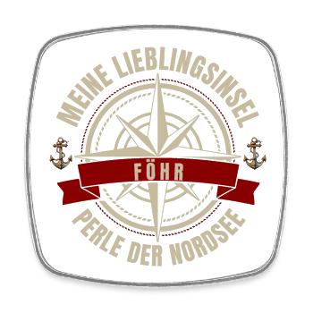 Meine Lieblingsinsel - Föhr - Viereckiger Kühlschrankmagnet - Weiß - Vorne