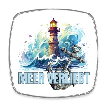 Meer verliebt - Viereckiger Kühlschrankmagnet - Weiß - Vorne