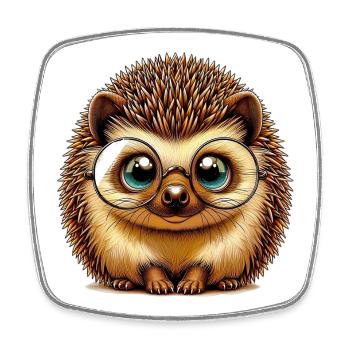 Igel - Viereckiger Kühlschrankmagnet - Weiß - Vorne