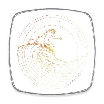 Female Surfer Sketch - Square fridge magnet - white - Front