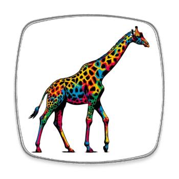 Giraffe - Viereckiger Kühlschrankmagnet - Weiß - Vorne