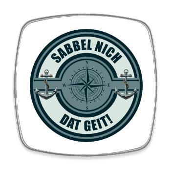 Sabbel nich - Dat geit! - Viereckiger Kühlschrankmagnet - Weiß - Vorne