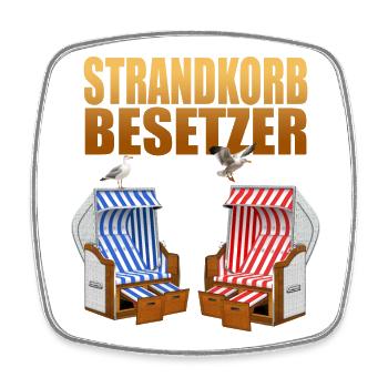 Strandkorb Besetzer - Viereckiger Kühlschrankmagnet - Weiß - Vorne