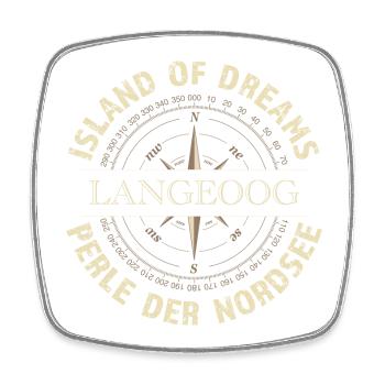 Island of Dreams - Langeoog - Viereckiger Kühlschrankmagnet - Weiß - Vorne