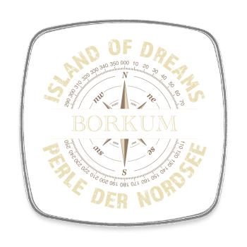 Island of Dreams - Borkum - Viereckiger Kühlschrankmagnet - Weiß - Vorne