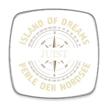 Island of Dreams - Juist - Viereckiger Kühlschrankmagnet - Weiß - Vorne