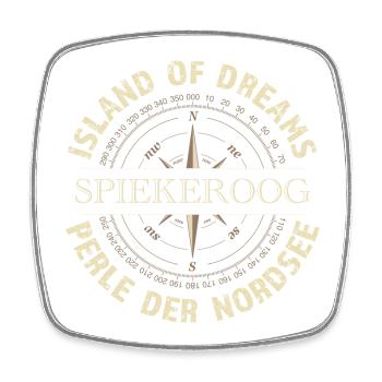 Island of Dreams - Spiekeroog - Viereckiger Kühlschrankmagnet - Weiß - Vorne