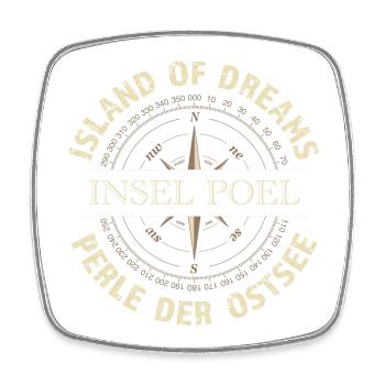 Island of Dreams - Insel Poel - Viereckiger Kühlschrankmagnet - Weiß - Vorne