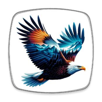 Adler - Viereckiger Kühlschrankmagnet - Weiß - Vorne