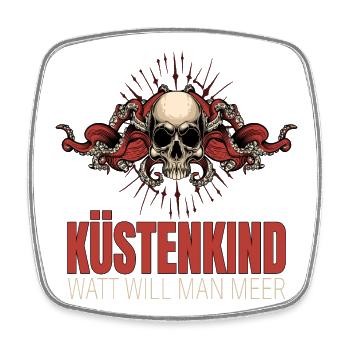 Küstenkind - Watt will man Meer - Viereckiger Kühlschrankmagnet - Weiß - Vorne