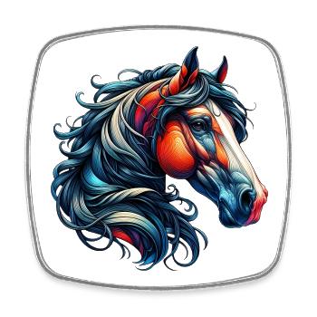 Horse - Square fridge magnet - white - Front