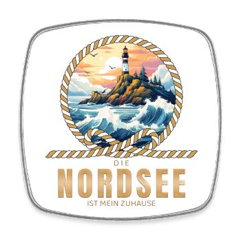 Die Nordsee ist mein Zuhause - Viereckiger Kühlschrankmagnet - Weiß - Vorne