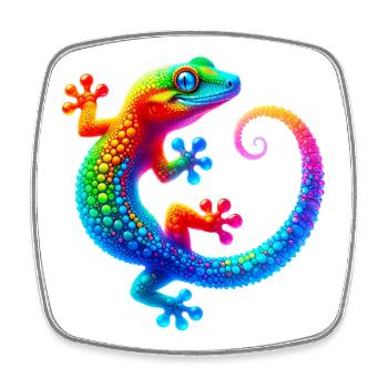Gecko - Square fridge magnet - white - Front
