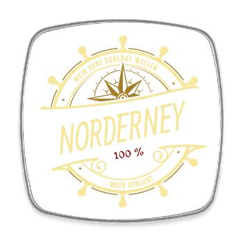 Mein Herz schlägt Wellen - Norderney - Viereckiger Kühlschrankmagnet - Weiß - Vorne